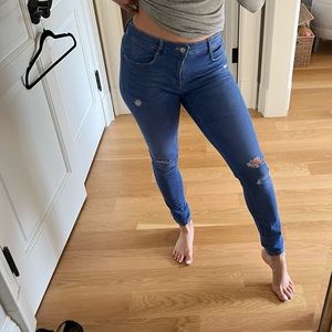 Blue Zara Distressed Jeans